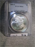 1882-S Morgan silver dollar