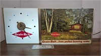 Grain Belt Beer Advertising Clock Backlit Cabin