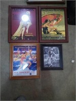 Group of 4 framed reproduction advertising