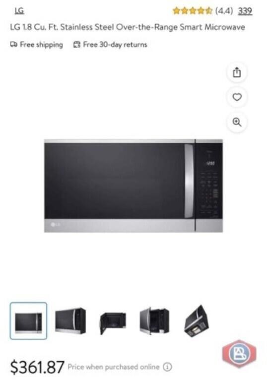 1 pcs; LG 1.8 Cu. Ft. Stainless Steel