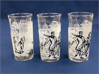 (3) Vintage Gay Nineties Drinking Glass Tumblers