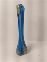 MCM Handblown Cobalt Blue Swirl Bud Vase U16A