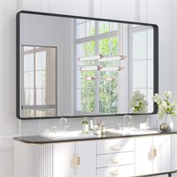 TETOTE 60x36 Bathroom Mirror  Matte Black Frame