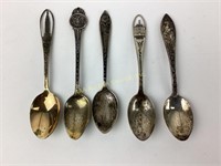 (5) Sterling demitasse souvenir spoons 49 grams