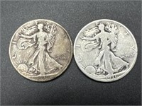 1936-D and 1939-P Walking Liberty Silver Half
