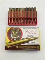 20 Live Rounds Weatherby 7mm Mag Ammunition