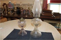 2 Oil Lamps (1 Amethyst without Chimney)
