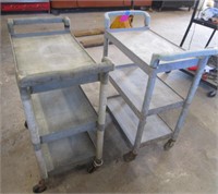 2 push carts, needs casters and cleaning. Handle b
