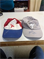 Bill Giles & John Clark Signed Phillies Caps