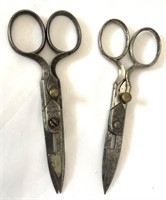 Two Keen Kutter 4 1/2" buttonhole scissors