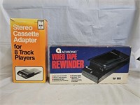 NOS Cassette Adapter, Video Tape Rewinder