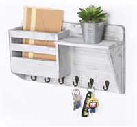 LIANTRAL, WALL MOUNTED WOODEN MAIL ORGANIZER WITH