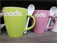 Canadian tea mugs with ceramic spoon