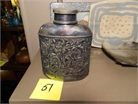 Silver-Silver Plate? Flask - Lid Makes Into a Cup