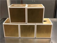5 Plastic Gold-Leaf Inlaid Tissue Box Covers From