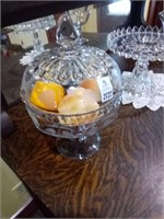 Early Glass Candy/Fruit Dish w/ Lid