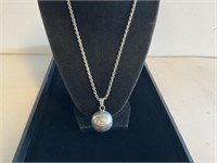 Sterling Ball Necklace 38.4gr TW 20in Chain -