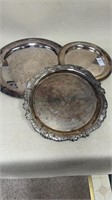 2 Oneida silver plated platters , xl one 14x15