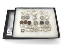 Collection of Coins Including 1945 Walking