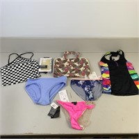 Assorted Bathing Suit Pieces, Gold Phone Case,