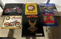 Harley Davidson and Indian Motorcycle Signs