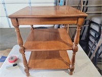 19th Cent. 3 Tier Maple Wood End Table
