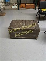 Antique 20 x 33 x 17 Rolling Wood box