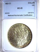 1882-CC Morgan S$1 NNC MS66 NICE TONING!Guide $900
