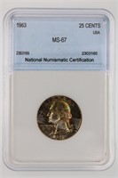 1963 Wash. 25c NNC MS67 AWESOME COLOR! Guide $1000