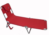 New Ostrich Chaise Lounge, Red