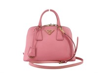 PRADA Pink Leather 2 Way Saffiano Shoulder Bag