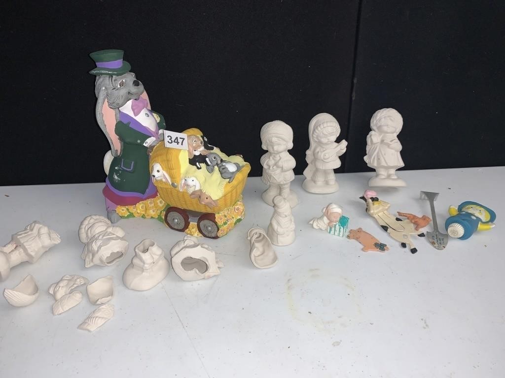 UNFINISHED CLAY PIECES THAT NEED FIRED, SOME