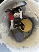 Bucket with Fire Extinguisher and Fasteners