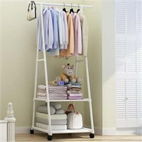 2-Tier Triangle Garment Rack  Rolling Clothes Rack