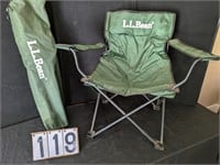 Pair of Green LL Bean Folding Camp Chairs