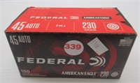 (100) Rounds of Federal 45 auto 230 grain FMJ