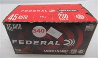 (100) Rounds of Federal 45 auto 230 grain FMJ