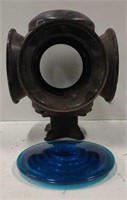 Adlake Railroad Lantern w/ Blue Glass Lens