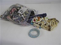 Gallon zip lock bag filled with costume jewelry