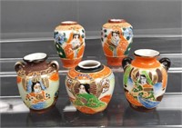 Vintage Japanese Satsuma Miniature Vases #3