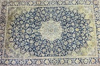 RARE HAND KNOTTED PERSIAN WOOL ESFAHAN RUG