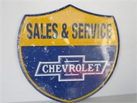 Chevrolet Die-Cut Sign - Sales & Services