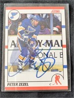 Peter Zezel Signed  190-91 Score Hockey Card