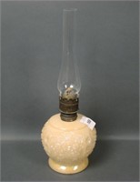 Iridised MG/ Milk Glass Daisy Miniature Oil Lamp
