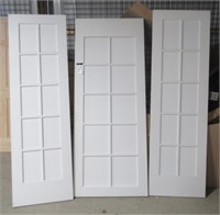 (2) Matching 10 panel glass interior door slabs.