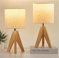 2 PACK WOODEN TRIPOD LAMPS