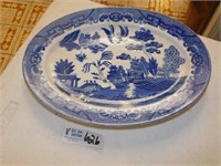 Occupied Japan Blue Platter - Willow Pattern - In