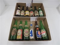 2 trays of vintage beer bottles