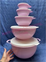 New Tupperware That's a Bowl 10pc Set-pink & white