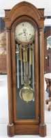 MAHOGANY WEIGHT DRIVEN CLOCK, 6 TUBES, GRID IRON